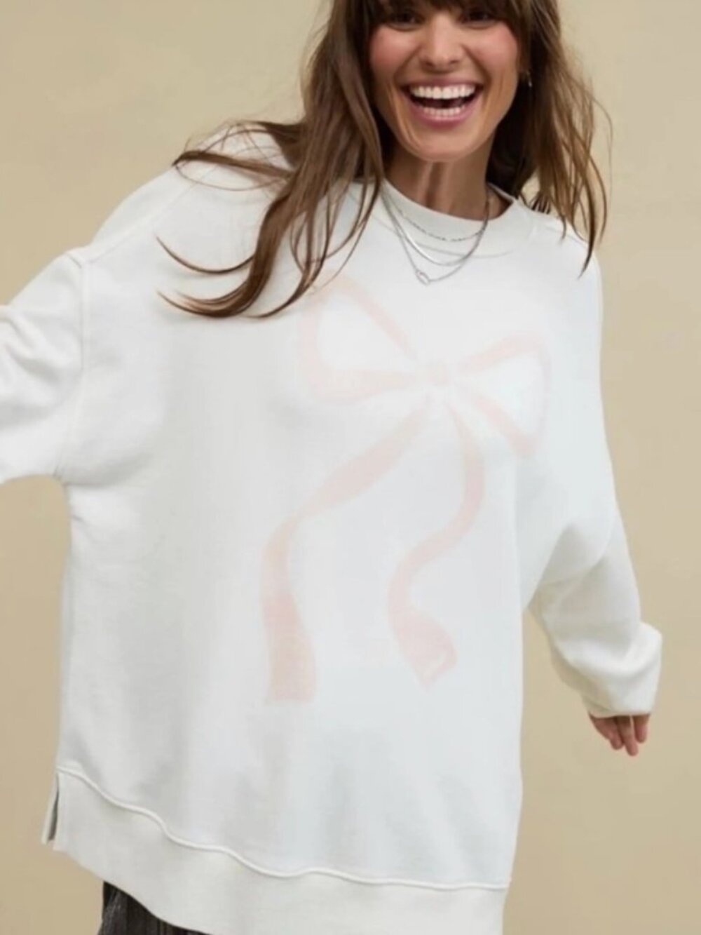 Aerie Big Chill Bow Graphic Crewneck Sweatshirt